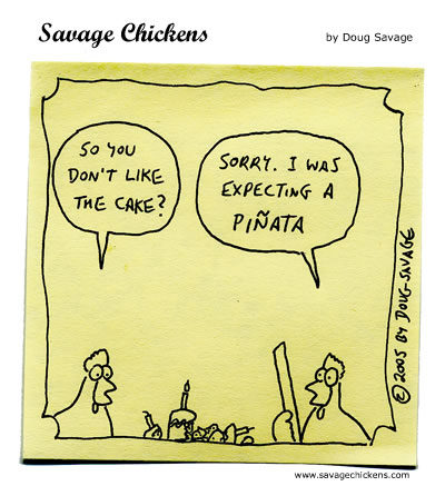 Birthday Cake Cartoon on Happy Birthday Cartoon   Savage Chickens   Cartoons On Sticky Notes By