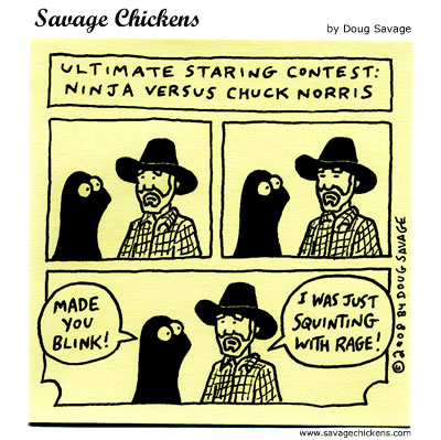 Here are more ninja chickens and more Chuck.