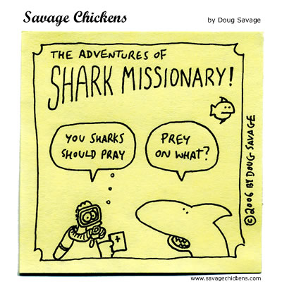 Savage Chickens - Shark Missionary