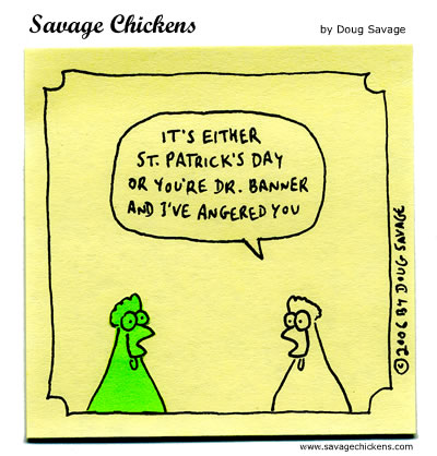 Patricks  on St  Patrick   S Day Cartoon   Savage Chickens   Cartoons On Sticky