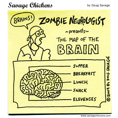 Savage Chickens - The Map of the Brain