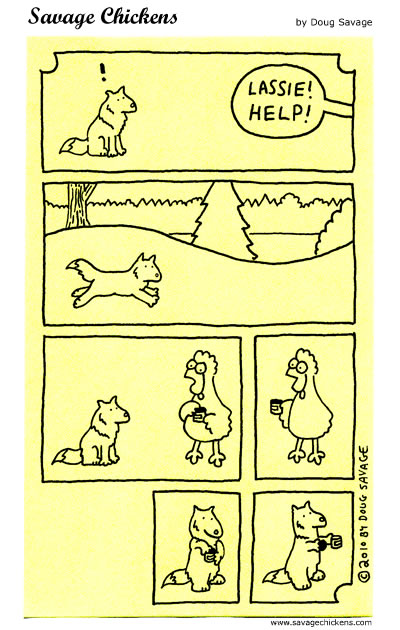 Savage Chickens - Lassie to the Rescue
