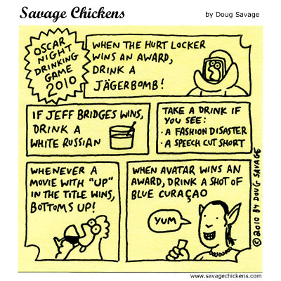 Savage Chickens - Oscar Night Drinking Game